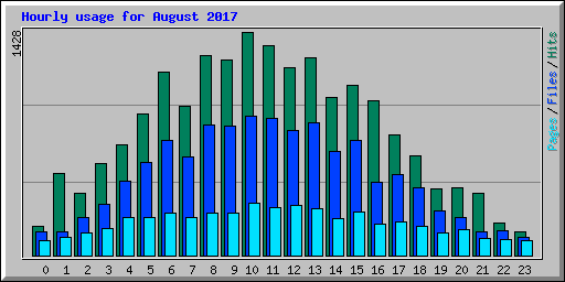 Hourly usage for August 2017